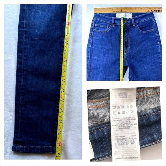 Victoria Victoria Beckham Womens Denim Jeans Slim Fit Dark Wash Sz 26 Minimalist - Picture 12 of 14